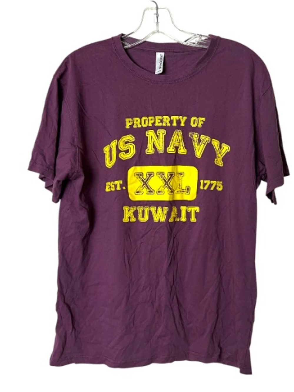 US Navy Kuwait Purple Graphic T-Shirt Military Navy Seabees Men’s L